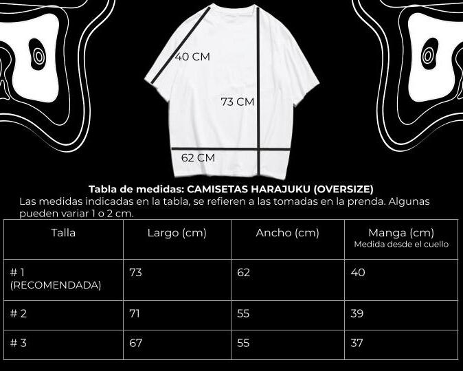 GUÍA DE CAMISETAS HARAJUKU (CAMISAS BLANCAS)